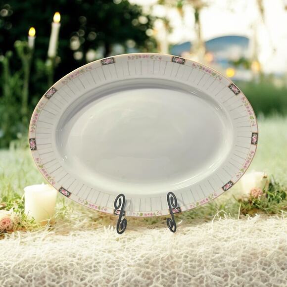 Noritake Nippon Set of 2 Platters-14'' & 11''-Antique Hand Painted-Serving-China - Picture 8 of 10